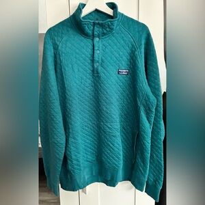 L.L. Bean Quilted Teal Pullover